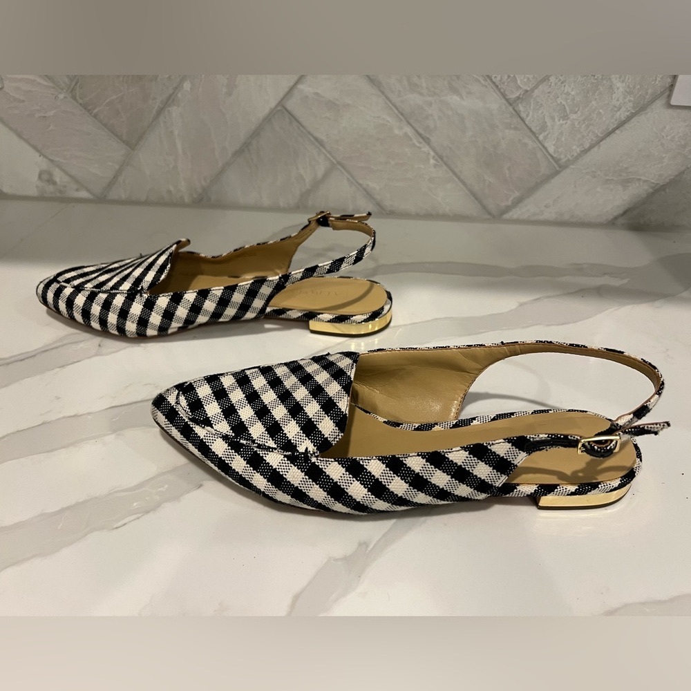 Talbots Black and White Slingback Flats